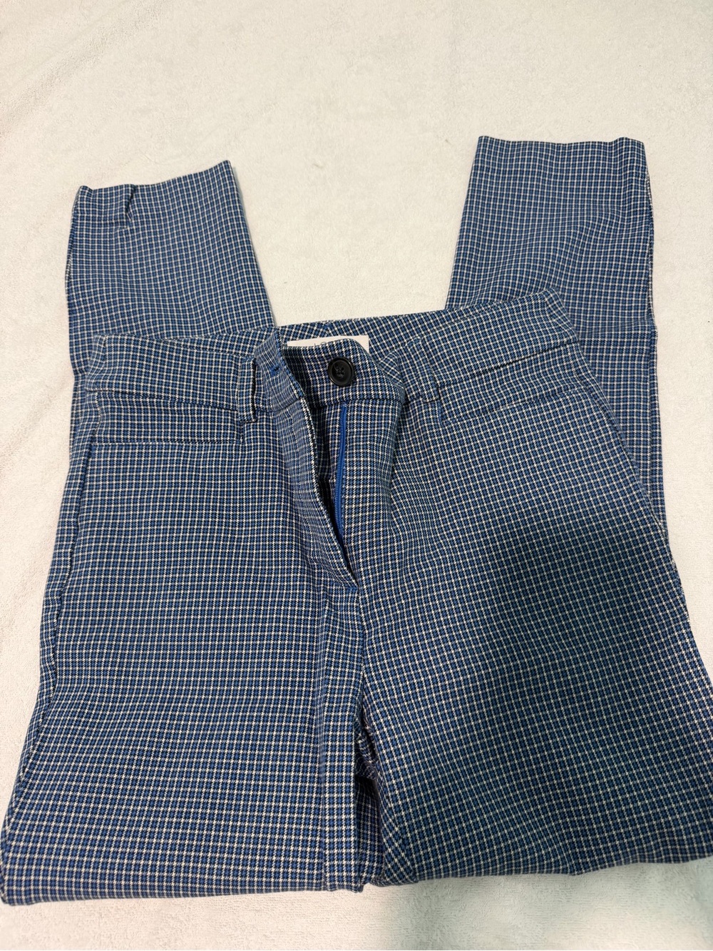 LOFT Blue Micro-Check Chinos